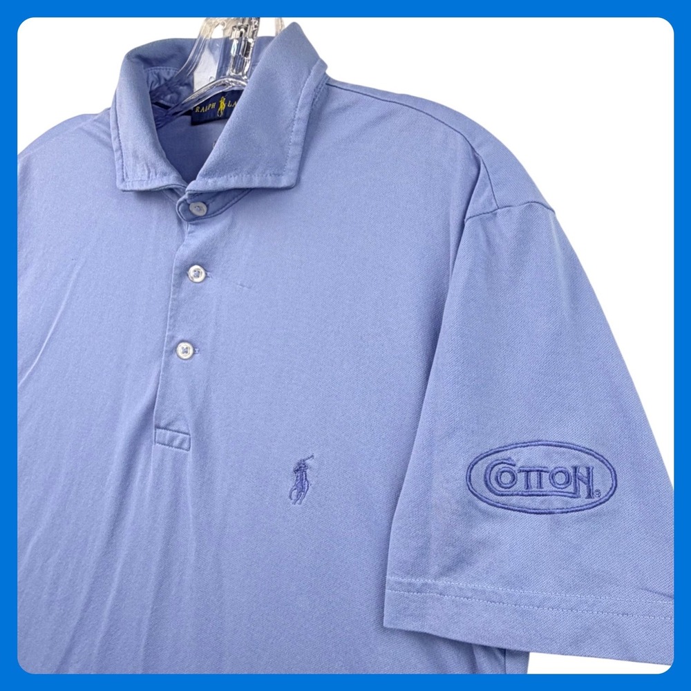 Ralph Lauren Pro Fit Polo Shirt Men Small Blue Golf Wicking Cotton Holdings Logo